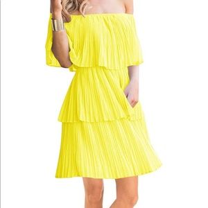 Off The Shoulder Sleeveless Tiered Dress